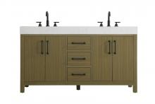 Elegant Lighting VF60660DMCB - 60 inch Double Bathroom Vanity In Chestnut Brown
