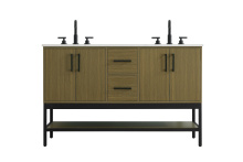 Elegant Lighting VF60754DMCB - 54 inch Double Bathroom Vanity in Chestnut Brown