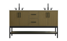 Elegant Lighting VF60760DMCB - 60 inch Double Bathroom Vanity in Chestnut Brown
