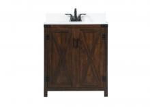 Elegant Lighting VF90230EX-BS - 30 inch Single bathroom vanity in expresso with backsplash