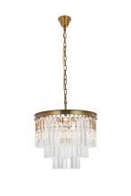 Elegant Lighting 1201D20SG/RC - Sydney 20 inch round crystal chandelier in satin gold