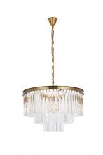Elegant Lighting 1201D26SG/RC - Sydney 26 inch round crystal chandelier in satin gold