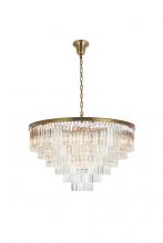 Elegant Lighting 1201D44SG/RC - Sydney 44 Inch Round Crystal Chandelier in Satin Gold
