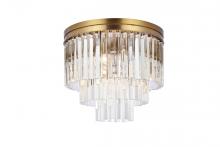 Elegant Lighting 1201F20SG/RC - Sydney 20 inch round crystal flush mount in satin gold
