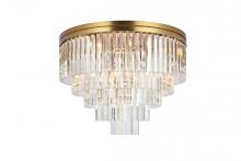 Elegant Lighting 1201F32SG/RC - Sydney 32 inch round crystal flush mount in satin gold