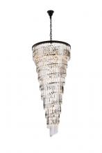 Elegant Lighting 1201SR30MB/RC - Sydney 30 Inch Spiral Crystal Chandelier in Matte Black