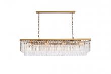 Elegant Lighting 1202D60SG/RC - Sydney 60 Inch Rectangle Crystal Chandelier in Satin Gold