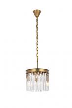 Elegant Lighting 1208D12SG/RC - Sydney 12 inch round crystal pendant in satin gold