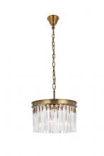 Elegant Lighting 1208D16SG/RC - Sydney 16 Inch Round Crystal Pendant in Satin Gold