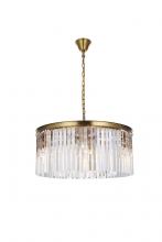 Elegant Lighting 1208D31SG/RC - Sydney 31.5 Inch Round Crystal Chandelier in Satin Gold
