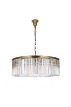 Elegant Lighting 1208G43SG/RC - Sydney 43.5 Inch Round Crystal Chandelier in Satin Gold
