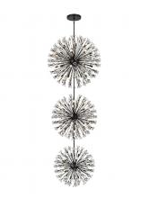 Elegant Lighting 2500G44L3BK - Vera 44 Inch Three Tiers Crystal Starburst Chandelier in Black