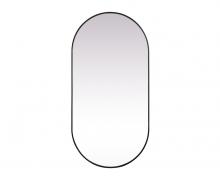 Elegant Lighting MR2A3672BLK - Metal Frame Oval Mirror 36x72 Inch in Black