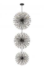 Elegant Lighting 2500G48L3BK - Vera 48 Inch Three Tiers Crystal Starburst Chandelier in Black