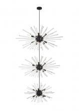 Elegant Lighting 2502G46L3BK - Sienna 46 Inch Three Tiers Crystal Starburst Chandelier in Black