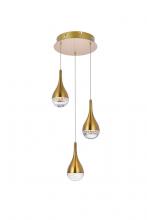 Elegant Lighting 3803D12SG - Amherst 10 Inch LED Pendant in Satin Gold
