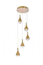 Elegant Lighting 3805D14SG - Amherst 14.5 Inch LED Pendant in Satin Gold