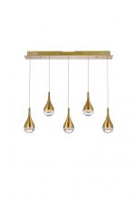 Elegant Lighting 3805D33SG - Amherst 34 Inch LED Pendant in Satin Gold