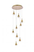 Elegant Lighting 3809D24SG - Amherst 24 Inch LED Chandelier in Satin Gold