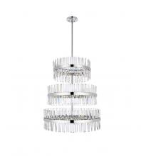 Elegant Lighting 6200G36L3C - Serephina 36 Inch 3 Tiers Crystal Round Chandelier Light in Chrome