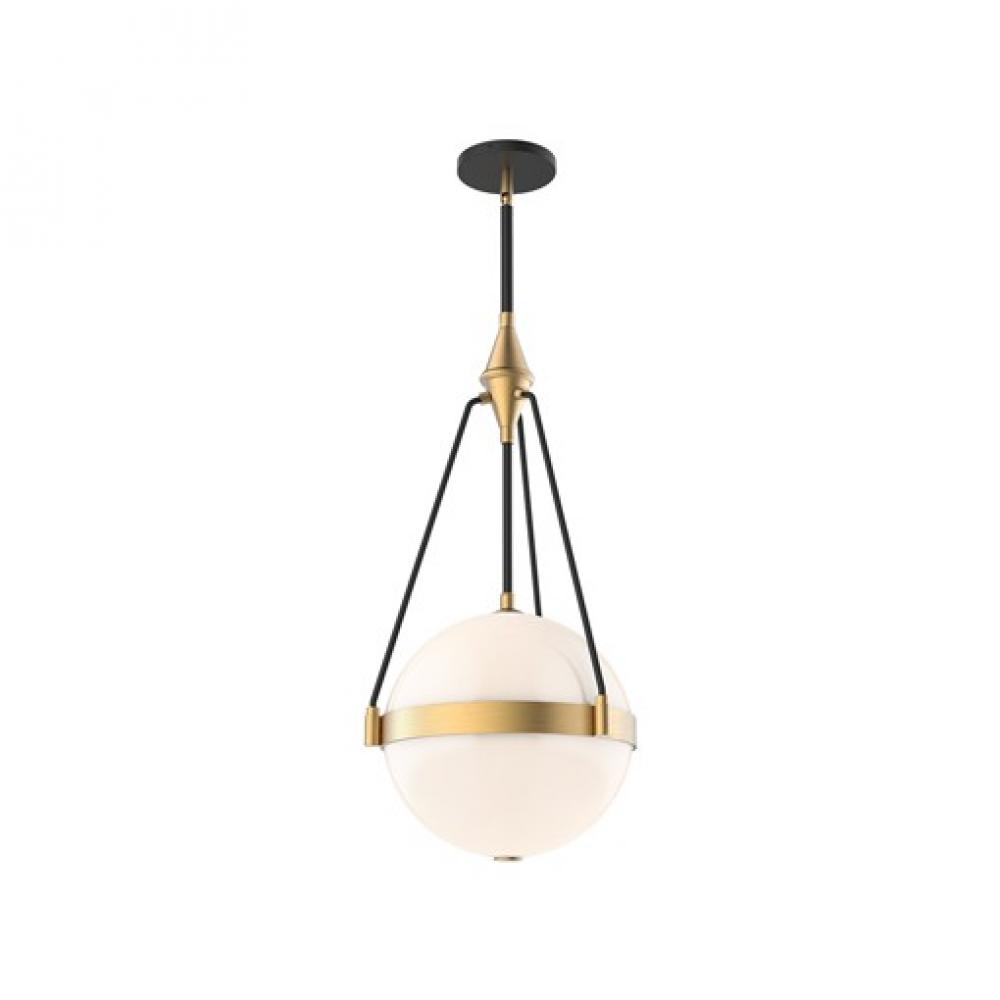 Harmony 14-in Brushed Gold/Glossy Opal Glass 3 Lights Pendant
