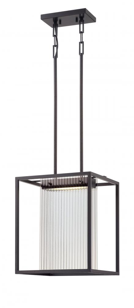 Bin - 1 Module Island Pendant with Clear Ribbed Glass