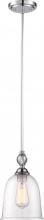 Nuvo 60/5861 - Fern - 1 Light Small Pendant with Clear Seeded Glass; Polished Nickel Finish