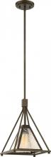 Nuvo 60/6283 - Mystic - 1 Light Small Pendant with Antique Mirror Glass - Forest Bronze Finish