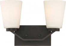 Nuvo 60/6342 - Nome - 2 Light Vanity with Satin White Glass - Mahogany Bronze Finish