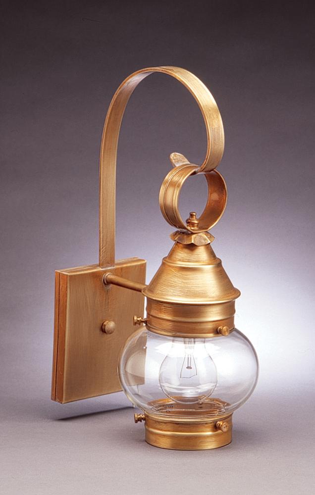Onion Wall No Cage Antique Copper Medium Base Socket Clear Glass