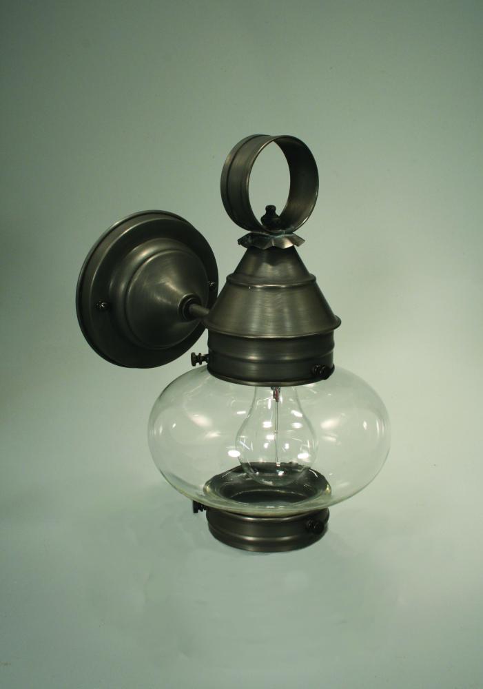 Onion Wall No Cage Antique Copper Medium Base Socket Clear Glass