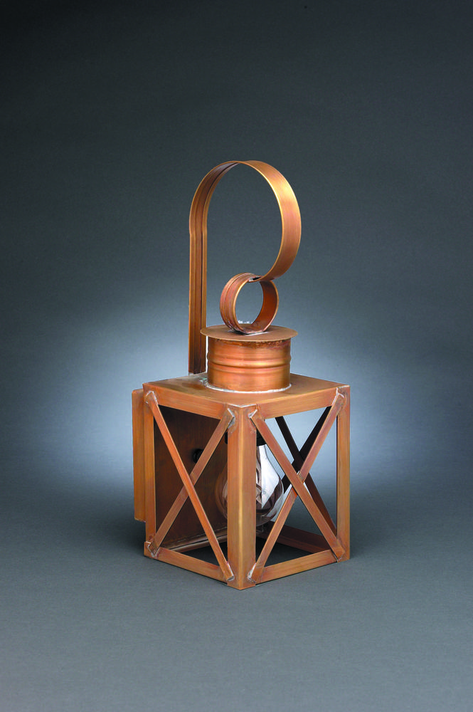 Can Top X-Bars Wall Antique Copper Medium Base Socket Clear Seedy Glass