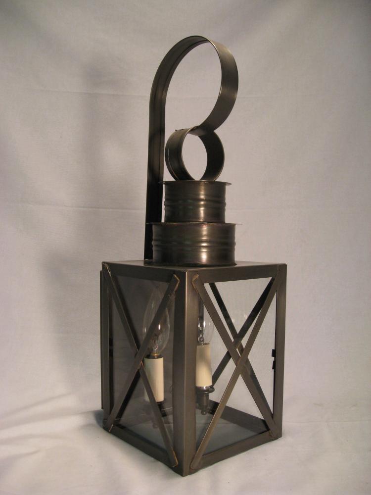 Can Top X-Bars Wall Antique Copper Medium Base Socket Clear Seedy Glass