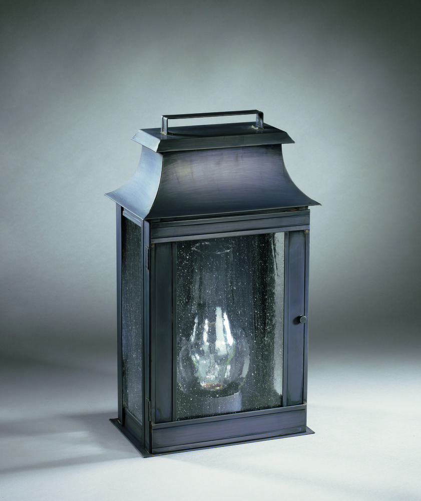 Pagoda Wall Verdi Gris Medium Base Socket With Chimney Seedy Marine Glass