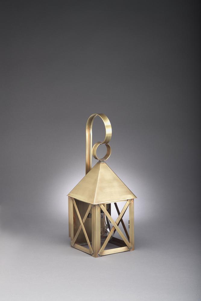 Pyramid Top X-Bars Wall Antique Copper Medium Base Socket Clear Seedy Glass