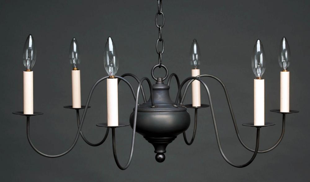 Hanging 5" Bowl S-Arms Dark Brass 6 Candelabra Soc