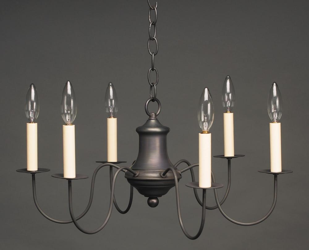 Hanging S-Arms Dark Brass 6 Candelabra Sockets
