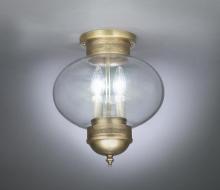 Northeast Lantern 2044-AC-MED-CSG - Onion Flush No Cage Antique Copper Medium Base Socket Clear Seedy Glass