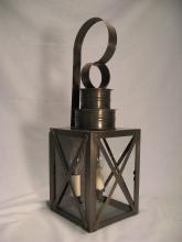 Northeast Lantern 5031-AC-MED-CSG - Can Top X-Bars Wall Antique Copper Medium Base Socket Clear Seedy Glass