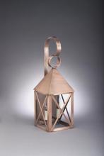 Northeast Lantern 7031-AC-MED-CSG - Pyramid Top X-Bars Wall Antique Copper Medium Base Socket Clear Seedy Glass