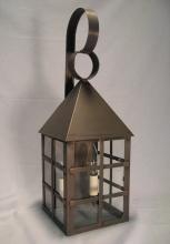 Northeast Lantern 7131-AC-MED-CSG - Pyramid Top H-Bars Wall Antique Copper Medium Base Socket Clear Seedy Glass