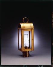 Northeast Lantern 8043-AB-CIM-CLR - Culvert Top Post Antique Brass Medium Base Socket With Chimney Clear Glass